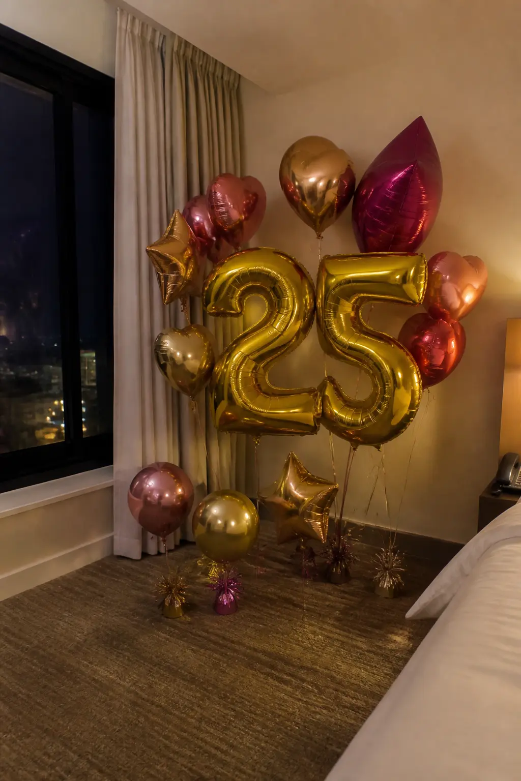 Balloons Weighted on the Floor Rather Than Taped Up