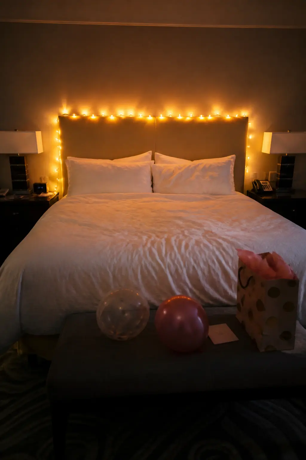 Lights Run Along the Headboard