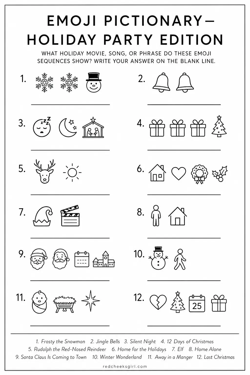 Emoji Pictionary printable