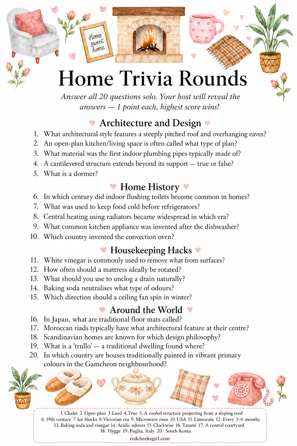Home Trivia Rounds printable