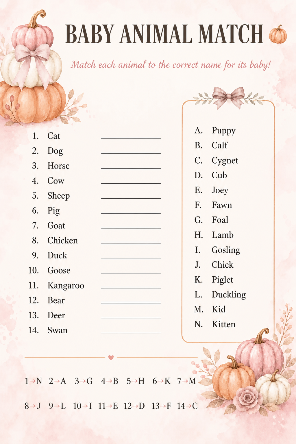 Baby Animal Match printable