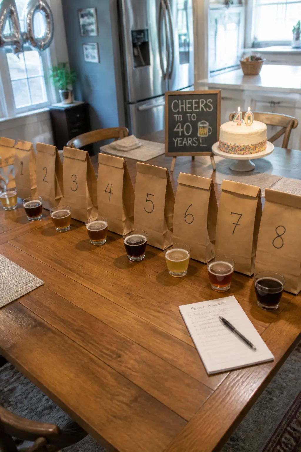 Beer Tasting Flight at the Table
