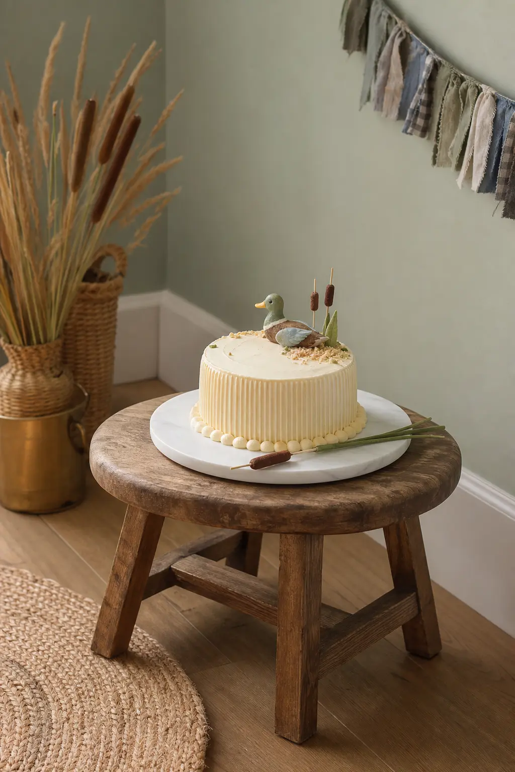 Empty Stool Smash Cake Corner — Set up the smash cake corner before the party starts so it is ready the moment everyone wants that photo, rather than assembled