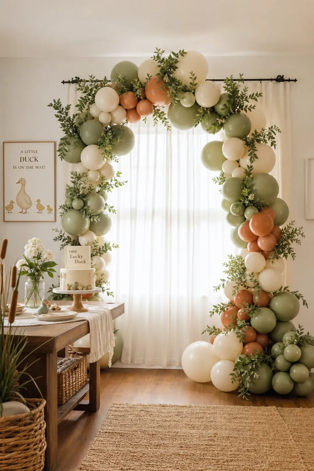 Framed Window Balloon Arch — Windows already have natural light working in their favor, a loose garland framing one just adds a soft border to whatever photos