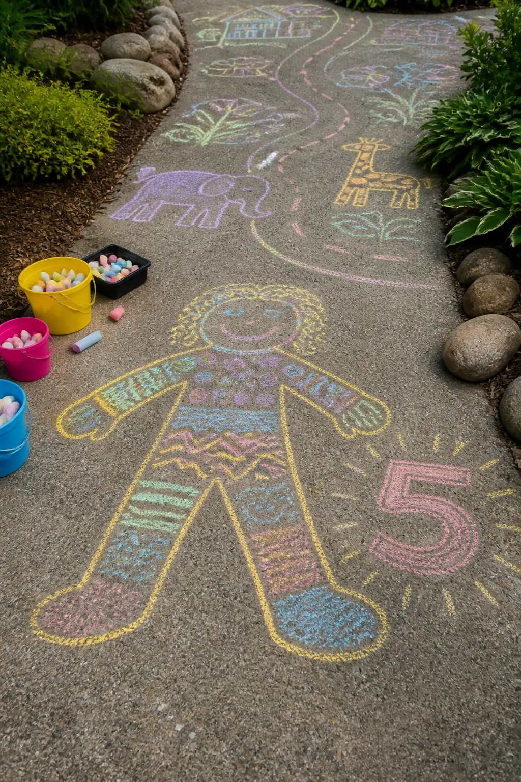 Chalk Art on the Path