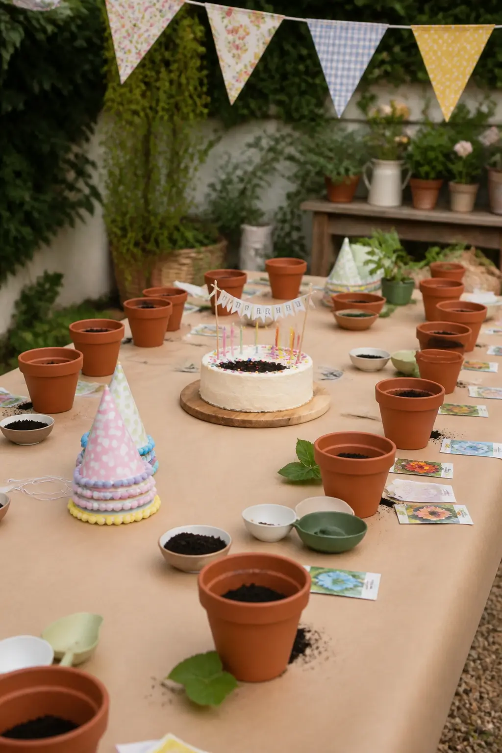 Gardening Party With Small Pots