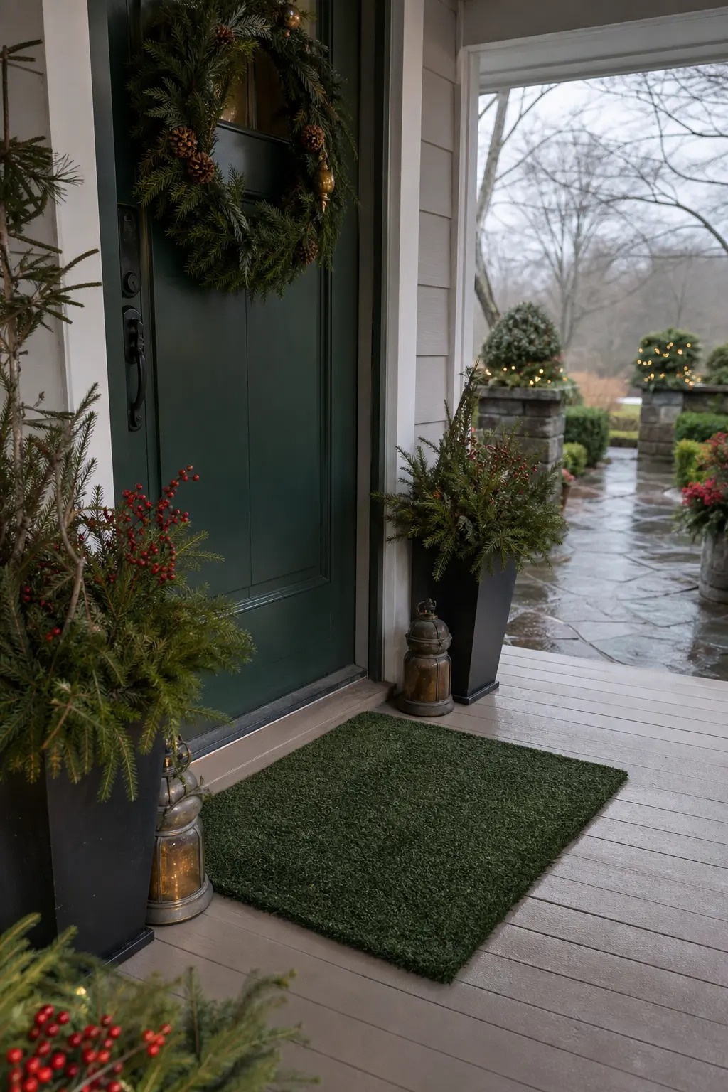 A Doormat Under a Porch Roof Only