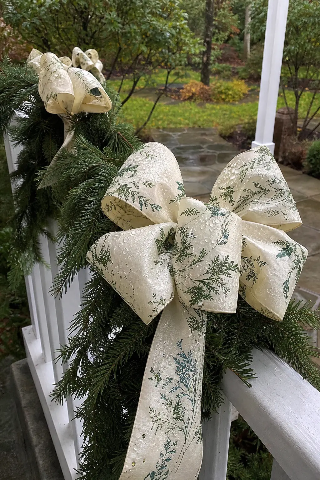 Oilcloth Bows Instead of Hessian