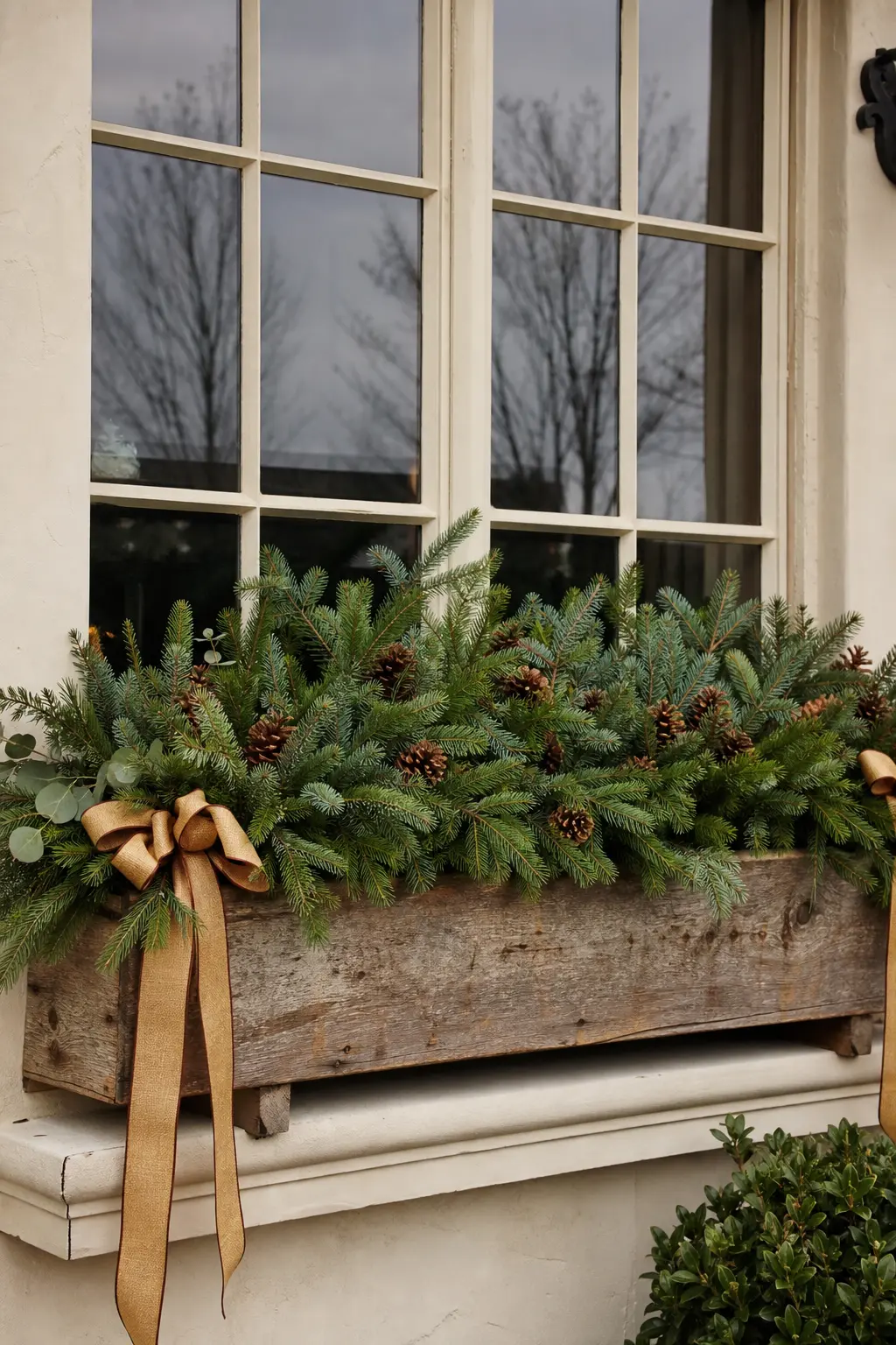 Window Box Replanted With Spruce Tips