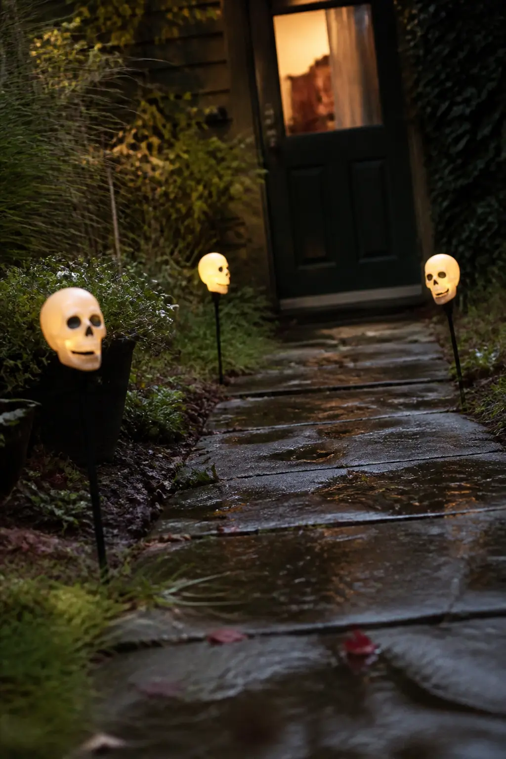 Solar-Powered Skull Path Lights