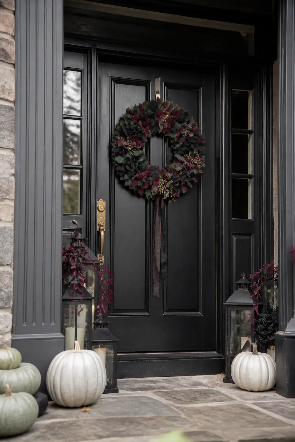 Waterproof Fabric Wreath on the Front Door
