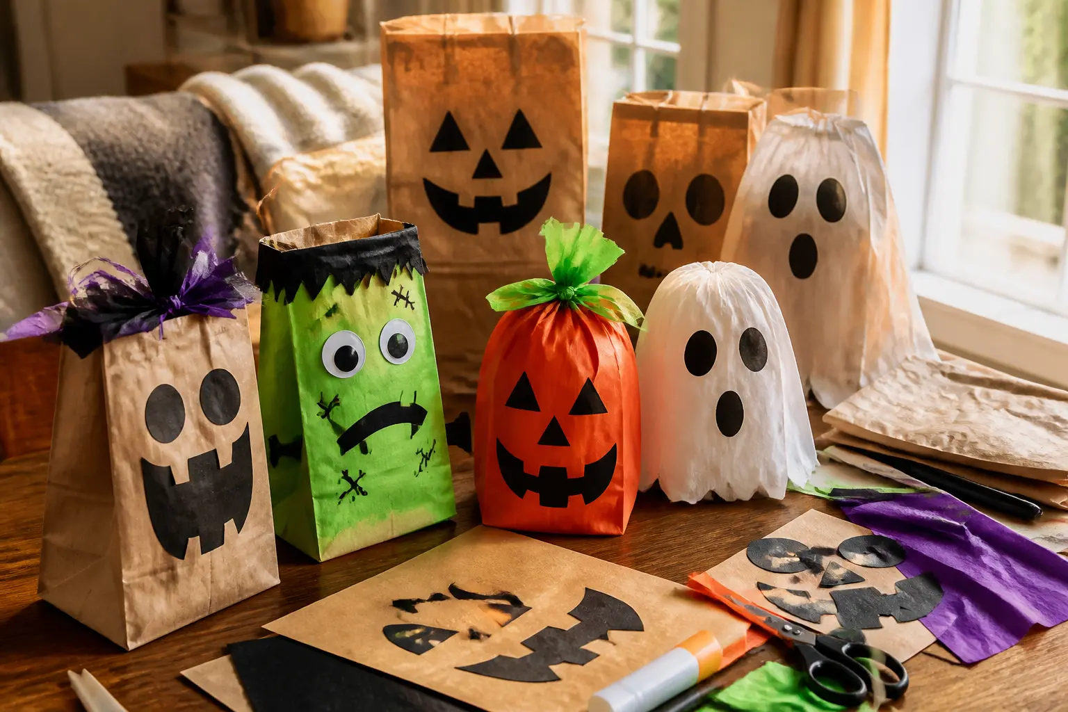 21 Paper Bag Halloween Crafts That End Up as Puppets and Treat Holders