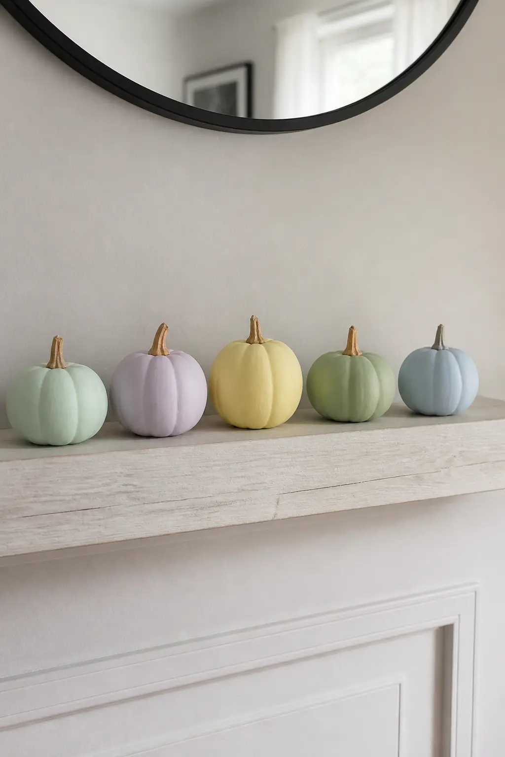 Five-Pumpkin Set: One Pastel Per Colour Family — One pumpkin in each of the five colour families: mint, lilac, butter yellow, sage and powder blue. Pastel