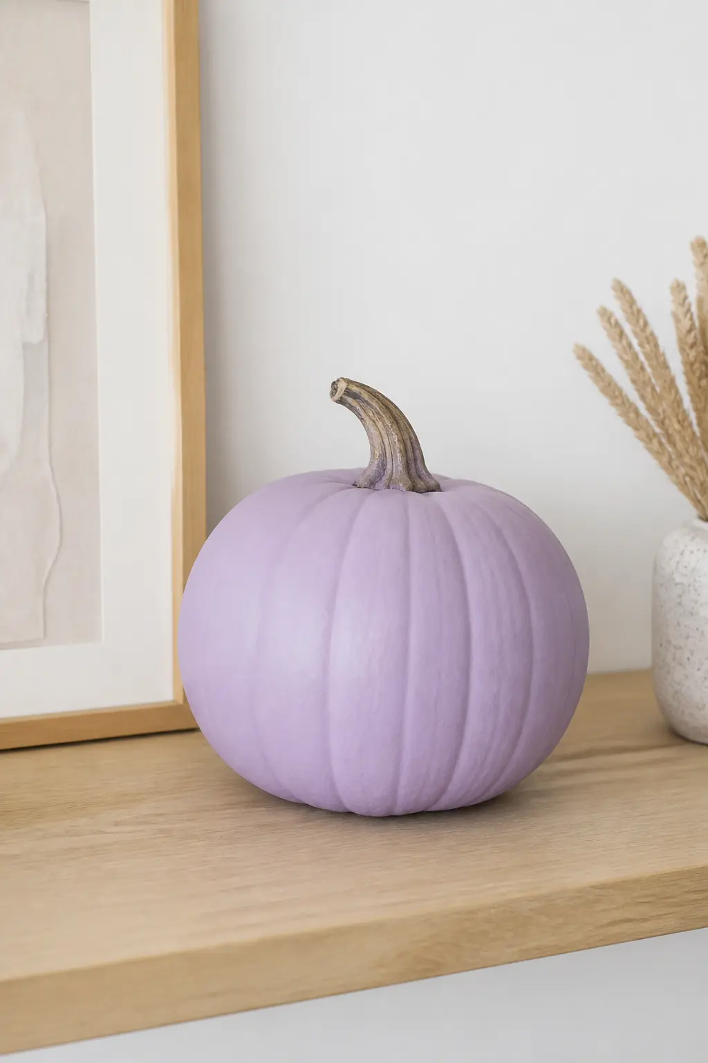 Flat Matte Lilac Pumpkin — No pattern. Pastel painted pumpkin