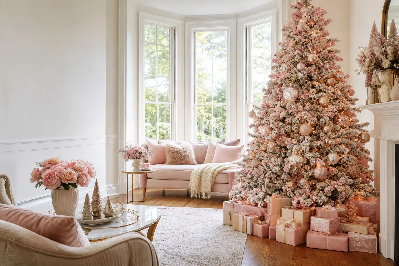25 Pink Christmas Tree Ideas That Read as Christmas From the Doorway