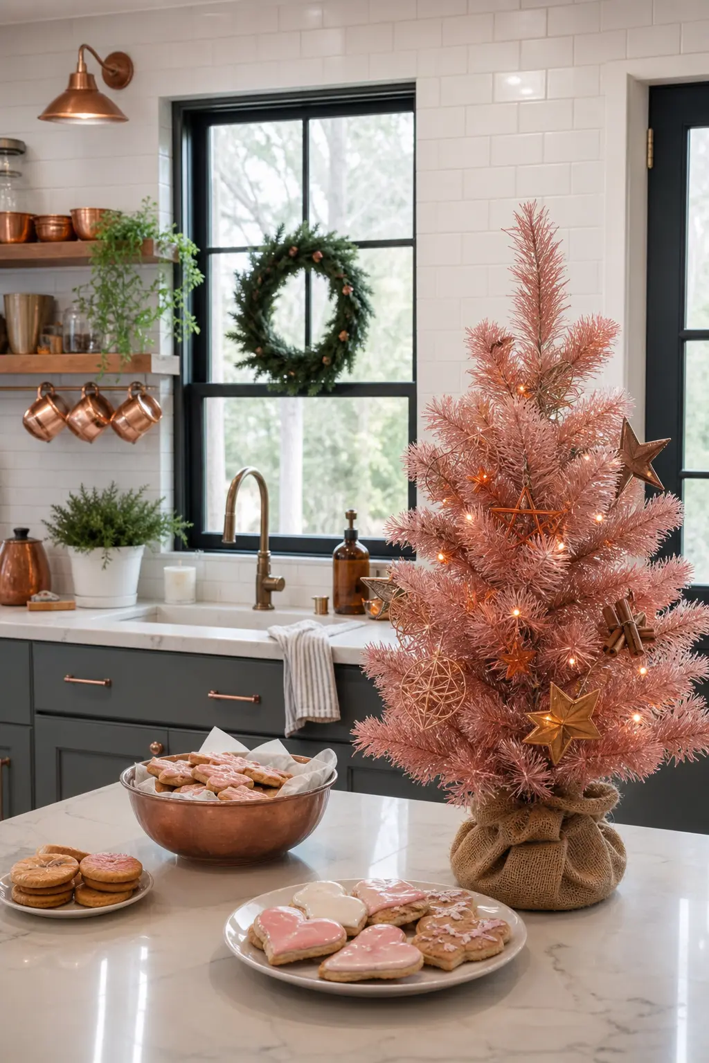 Pink and Copper Kitchen Tree