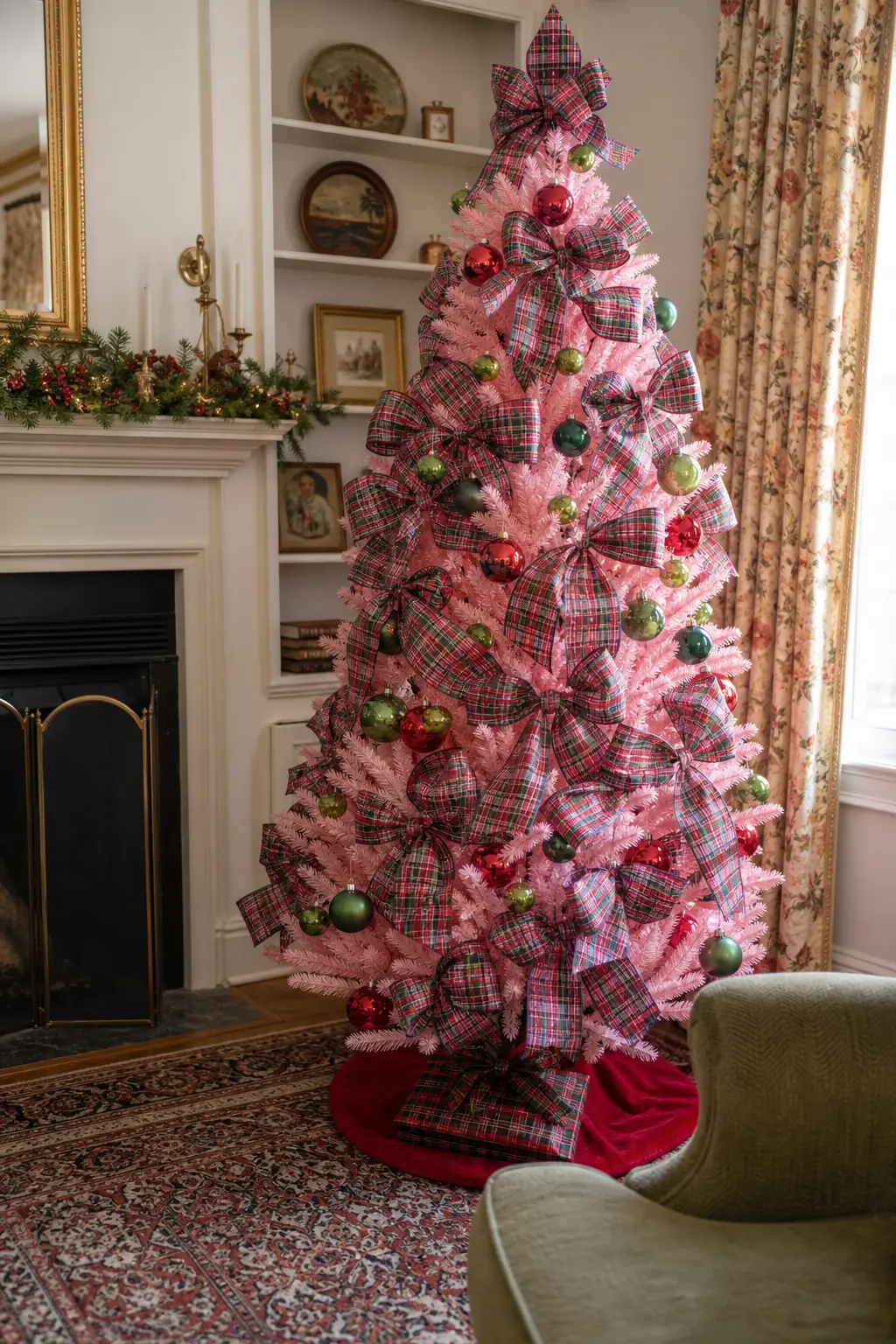 Pink Tartan Ribbon Tree