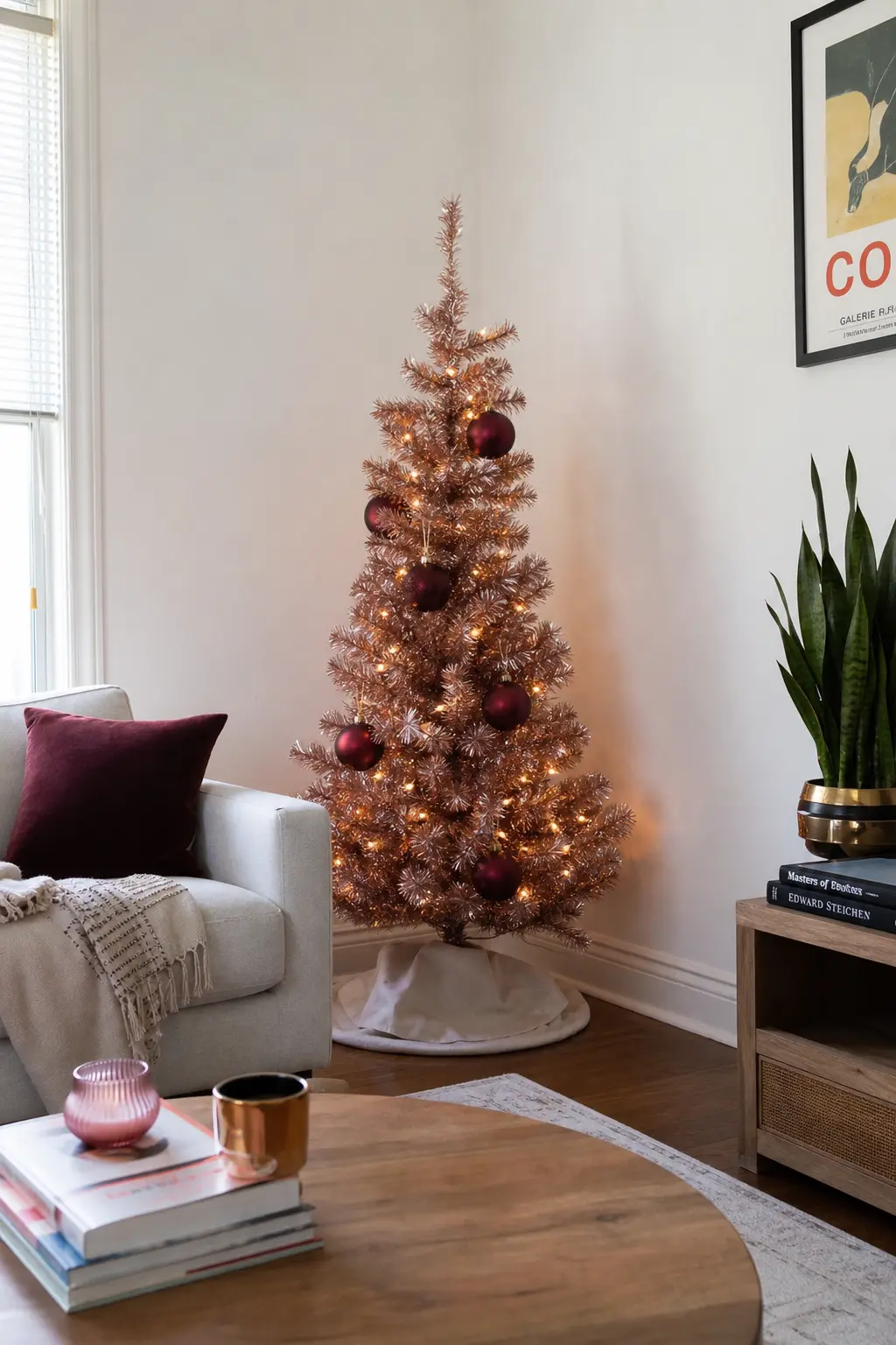 Rose Gold Tree in a Rented Flat Corner