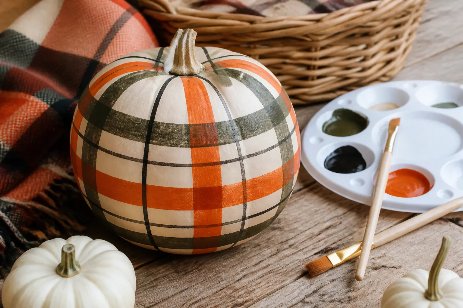 29 Plaid Painted Pumpkin Ideas Anyone Can Mask Off With Tape