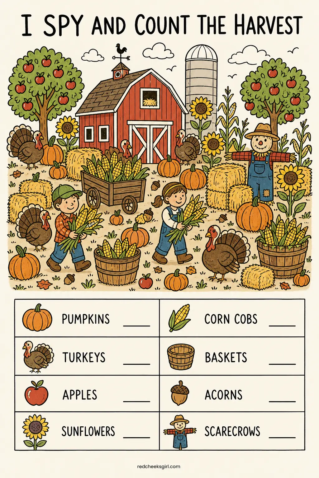 I Spy and Count the Harvest printable