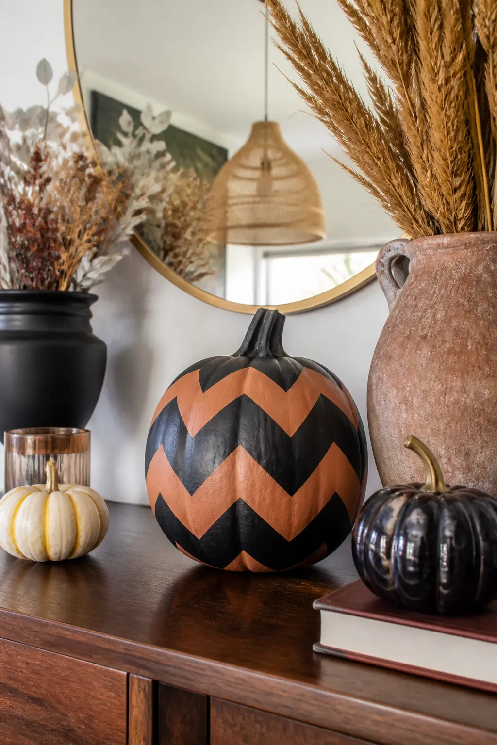 Chevron Painted Pumpkin