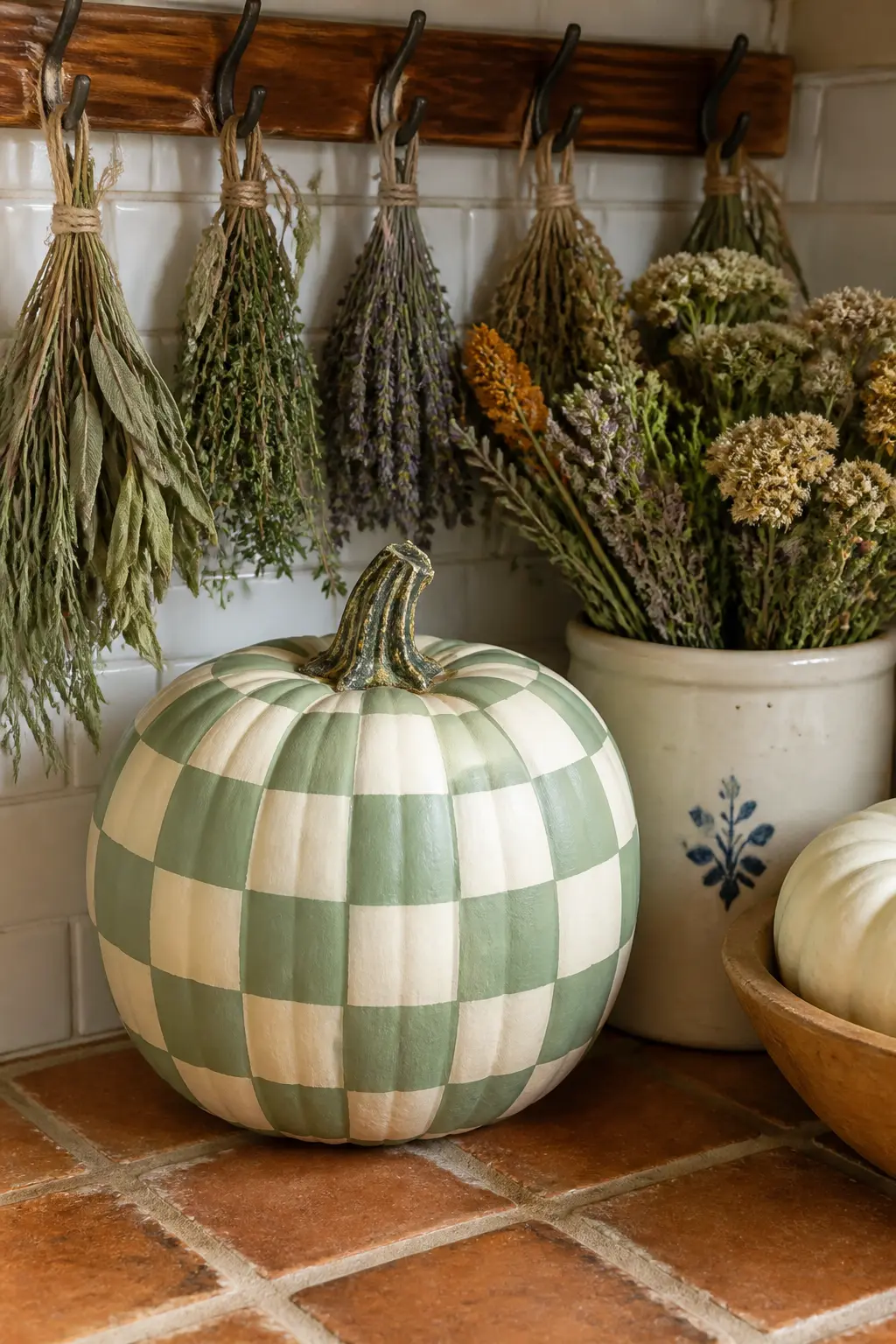 Painted Check Pumpkin