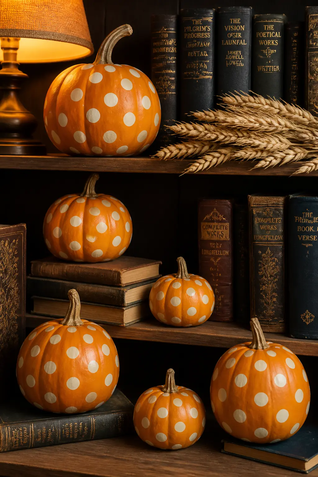 Polka Dot Painted Pumpkin
