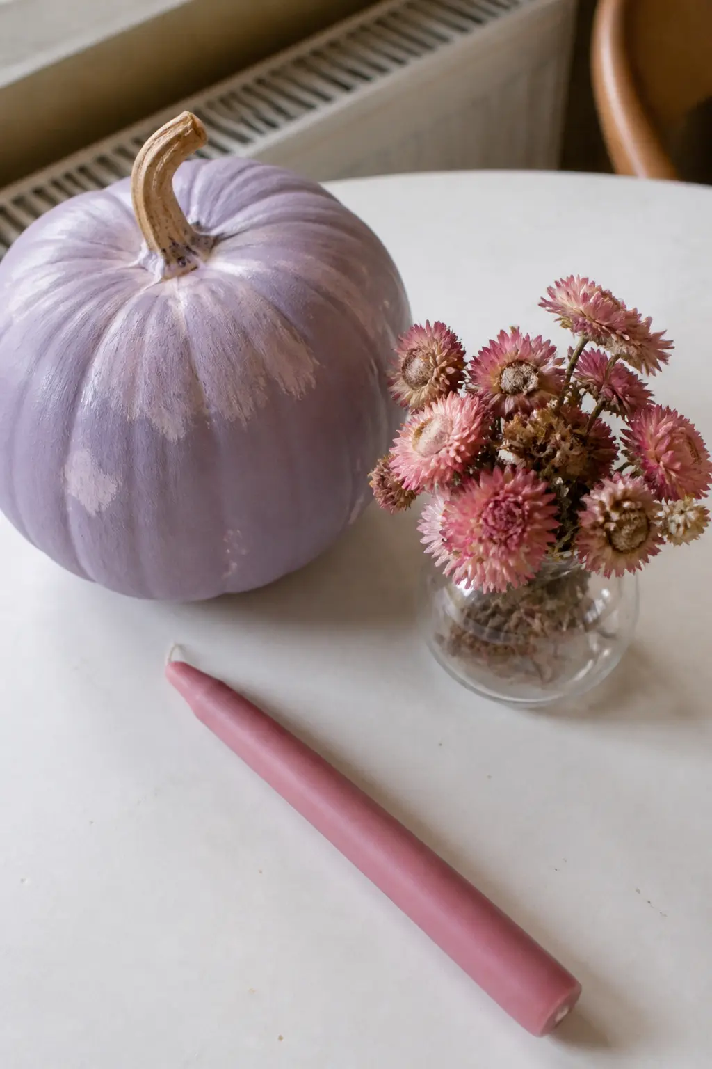 Purple With Dusty Pink — Dusty pink and purple share a base and that shared warmth makes them easy to combine without the result looking confused. Purple
