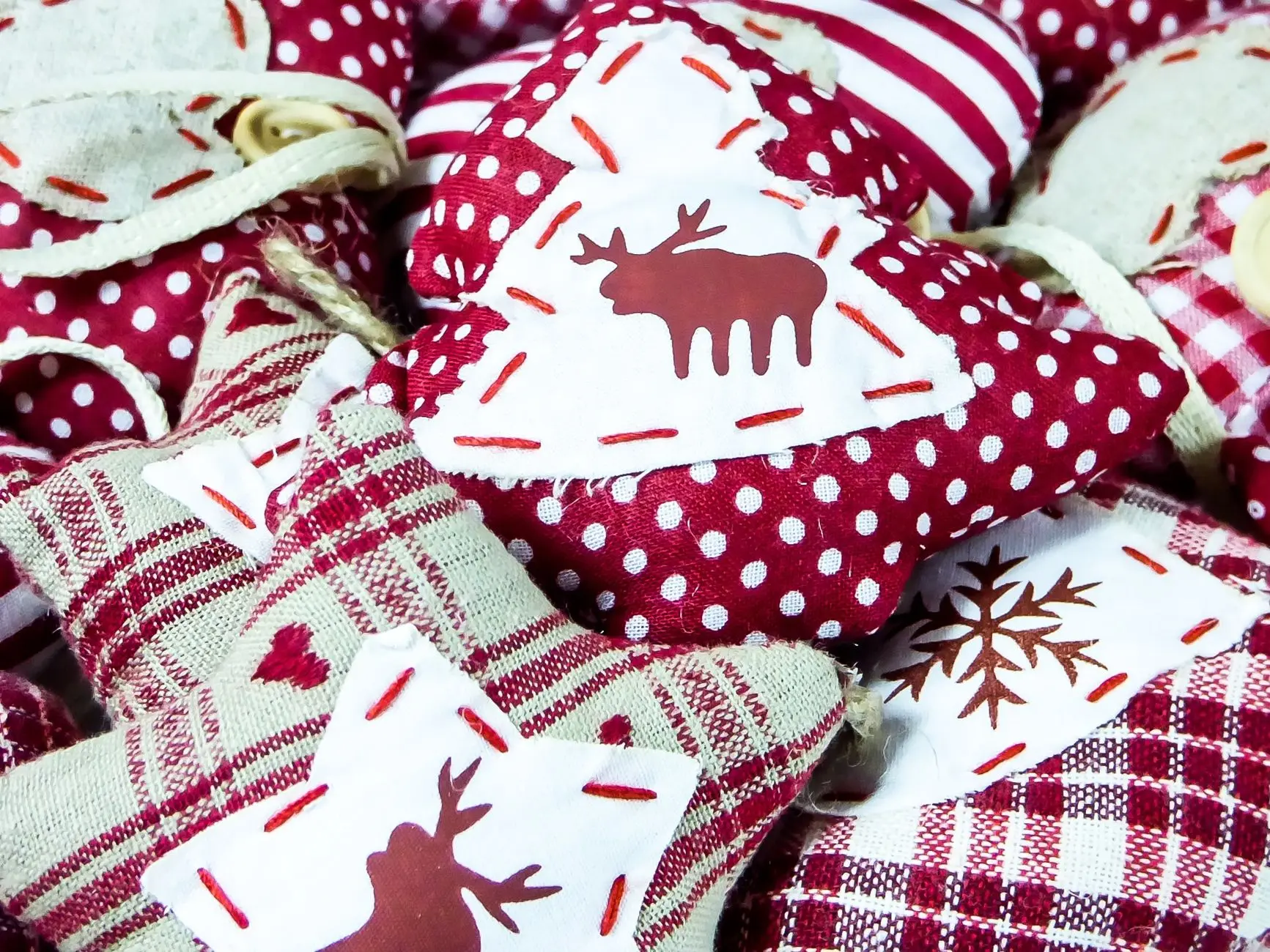 Quilted Christmas Alphabet Pages Where Every Letter Is Sewn From Fabric Scraps