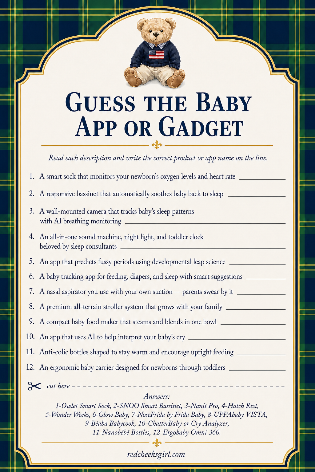 Guess the Baby App or Gadget printable