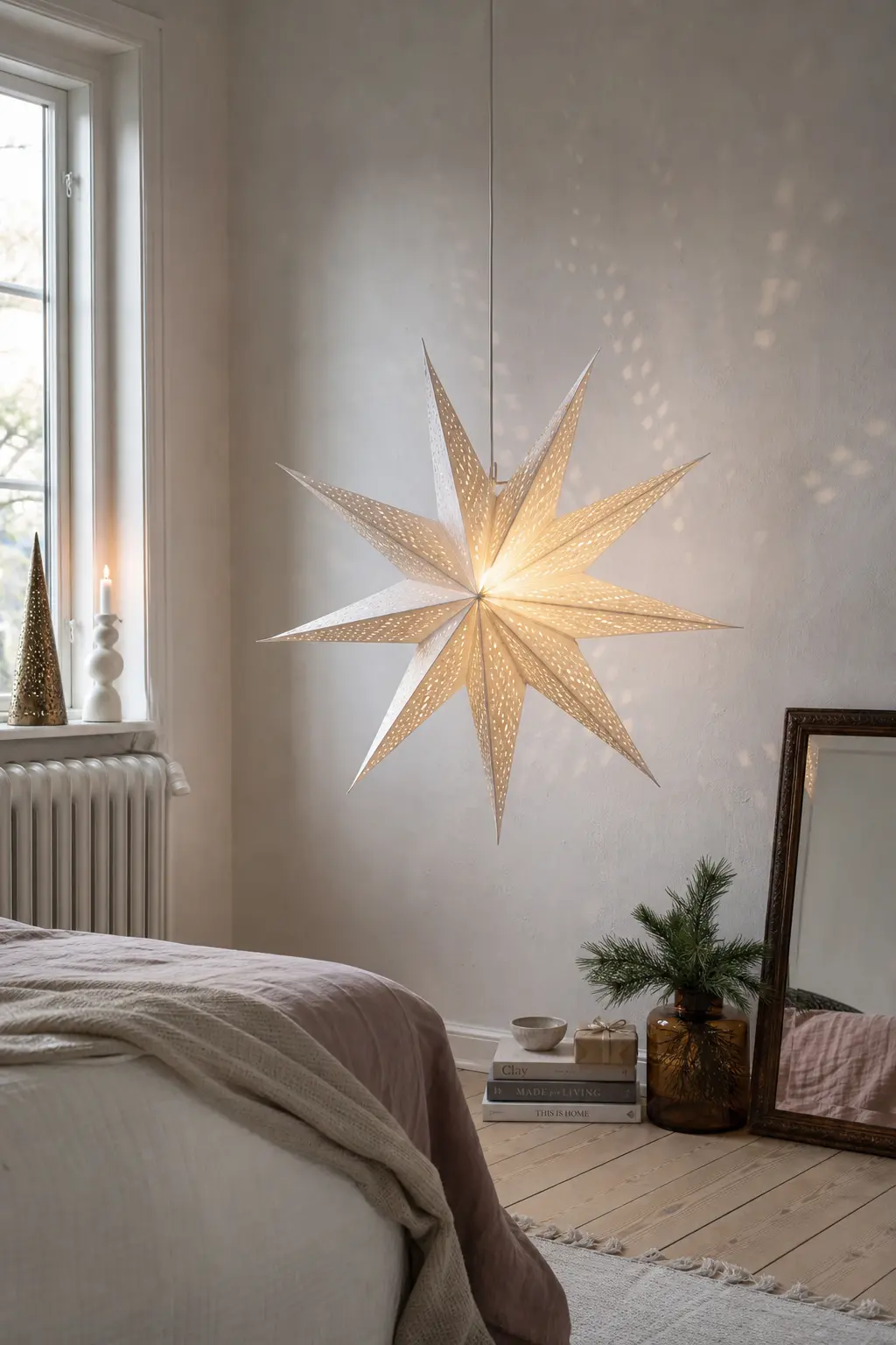 A Paper Star Lantern Hung Low