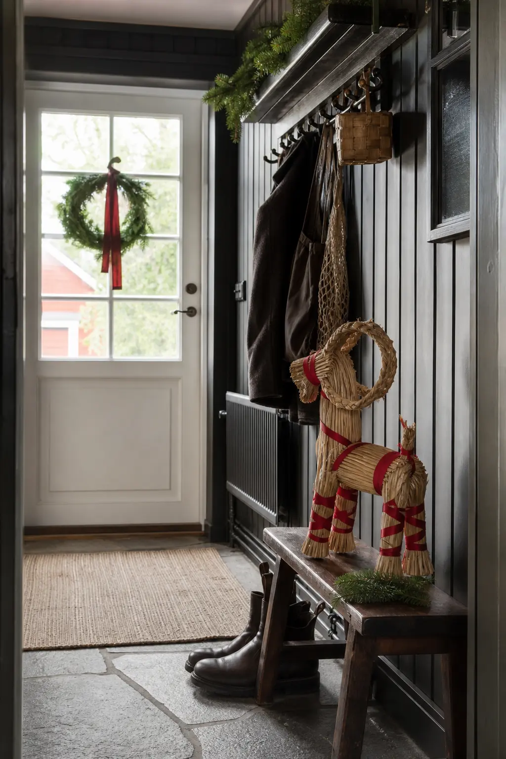 A Straw Goat by the Door