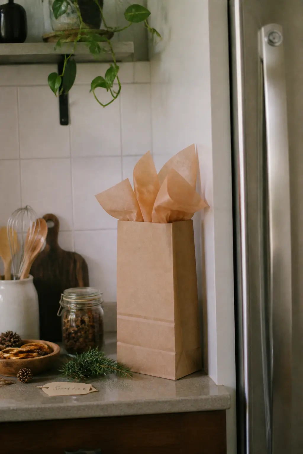 The Grocer-Style Paper Bag With Tissue Top