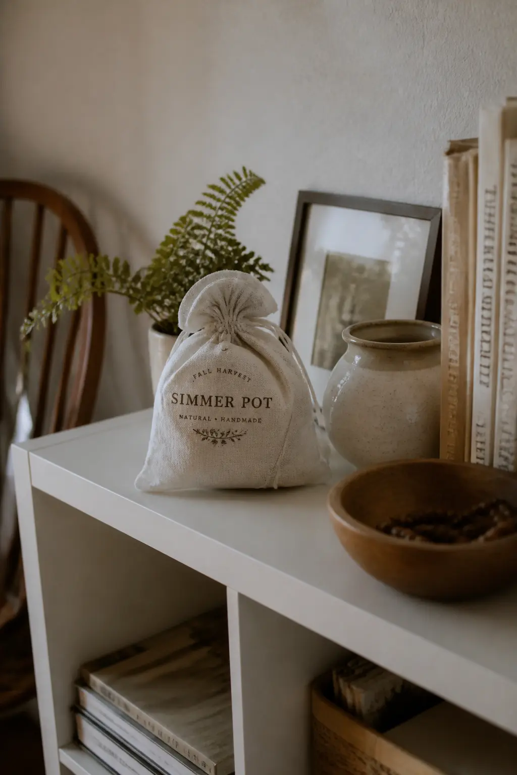 The Linen Bag With a Stamped Label