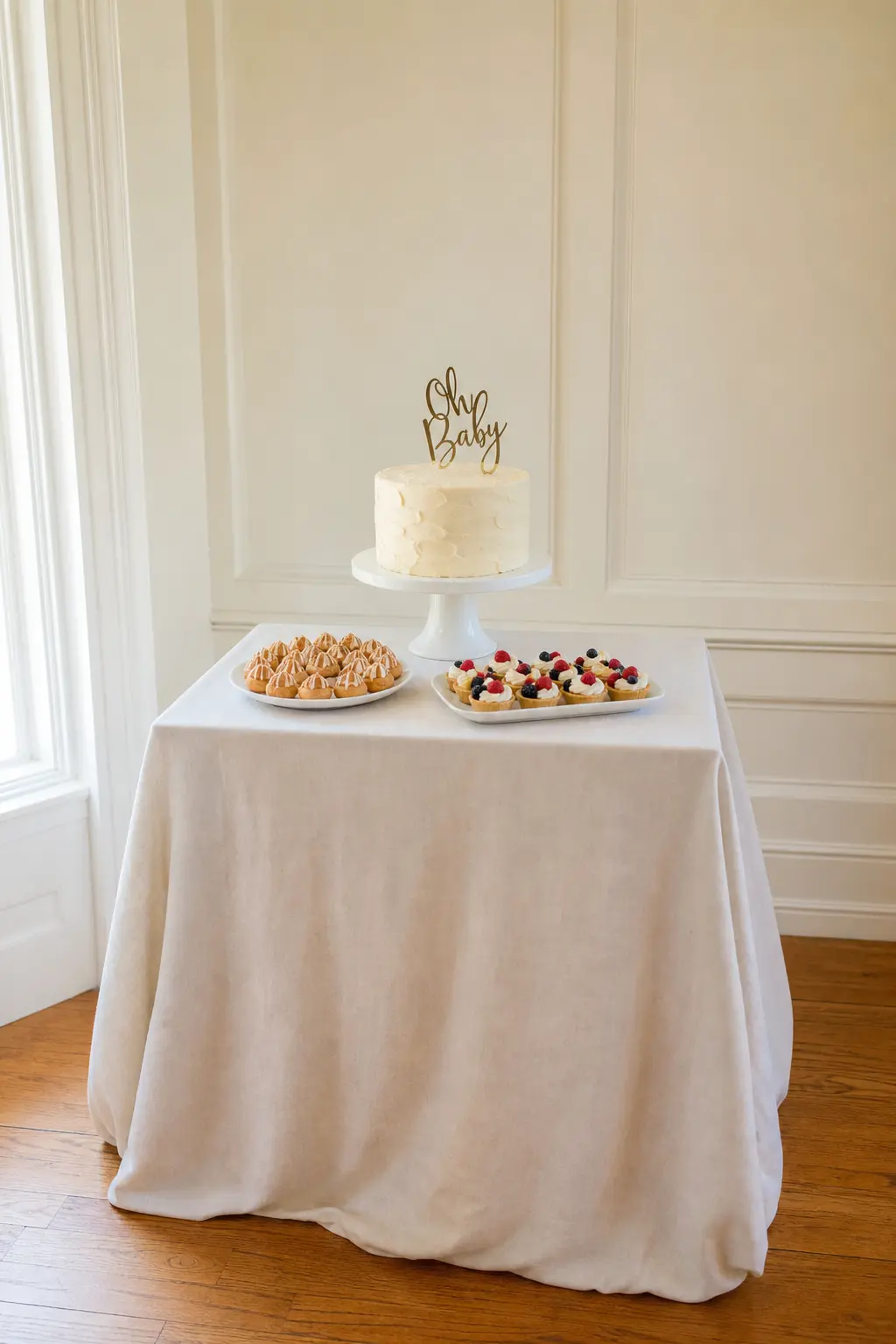One Dessert Display as the Room's Only Styled Focal Point