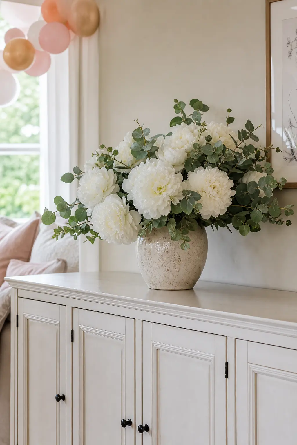 One Large Floral Arrangement in a Single Vessel