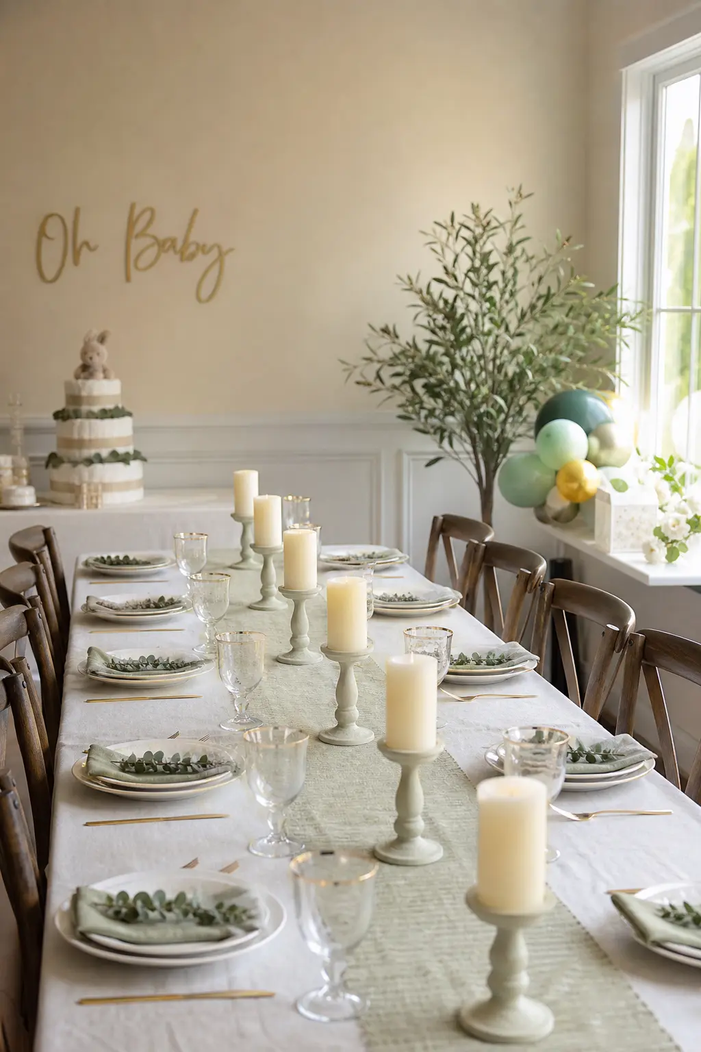 One Repeated Candle Height Across the Table
