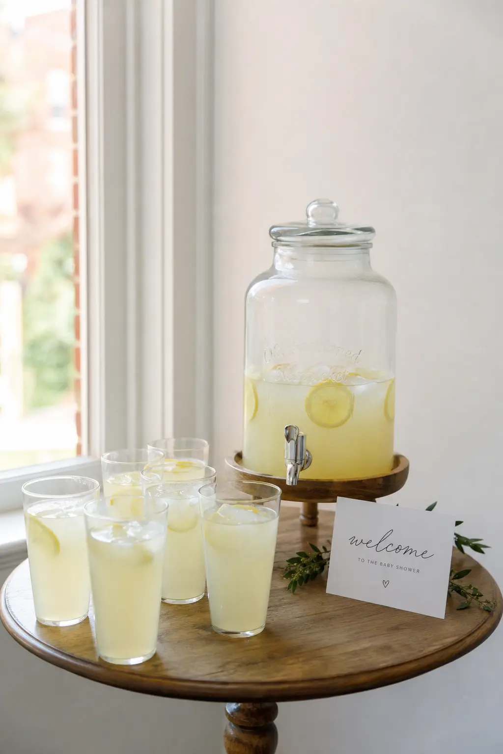 One Welcome Drink Styled in Matching Glassware