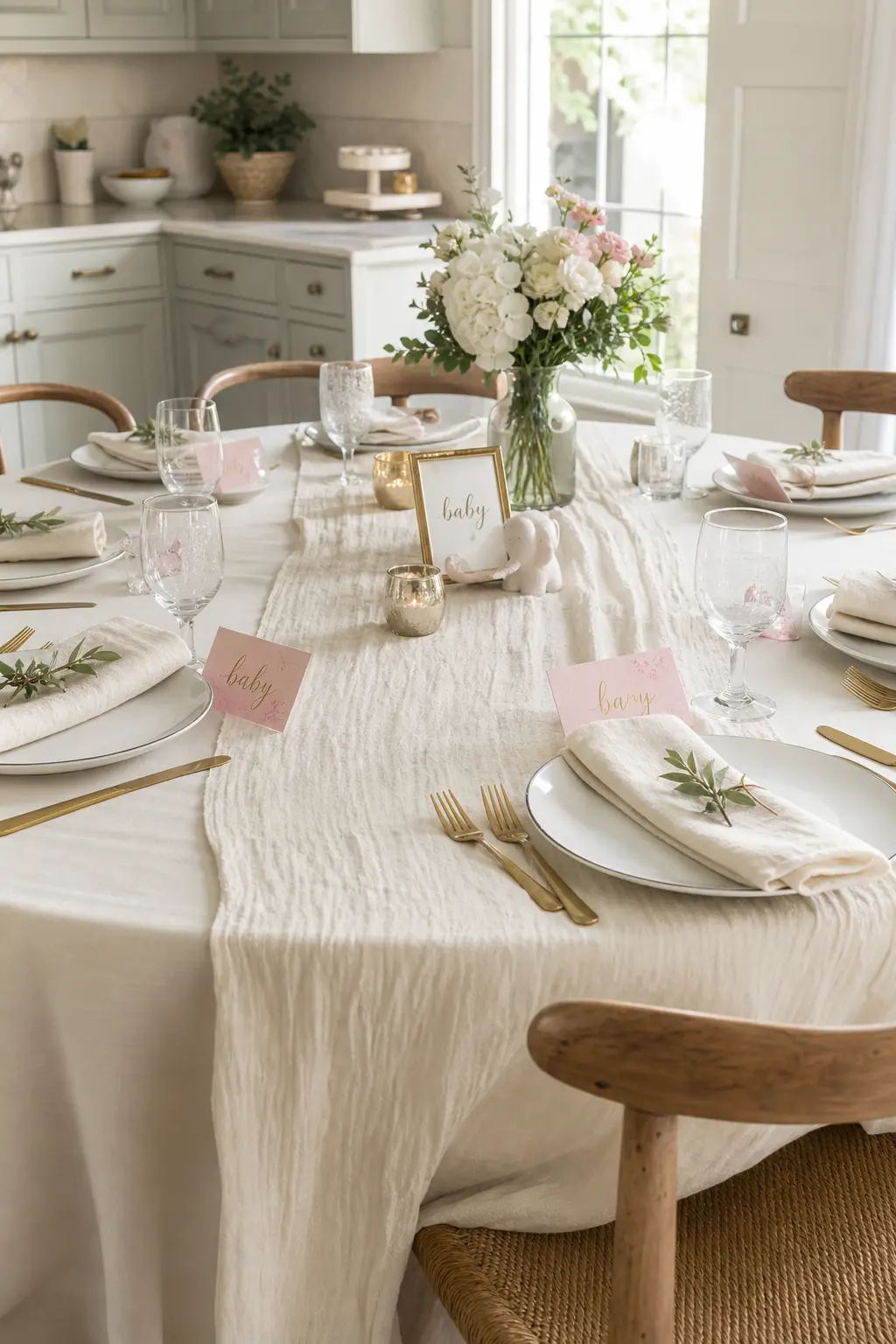 A Single Fabric Table Runner, Nothing Layered on Top