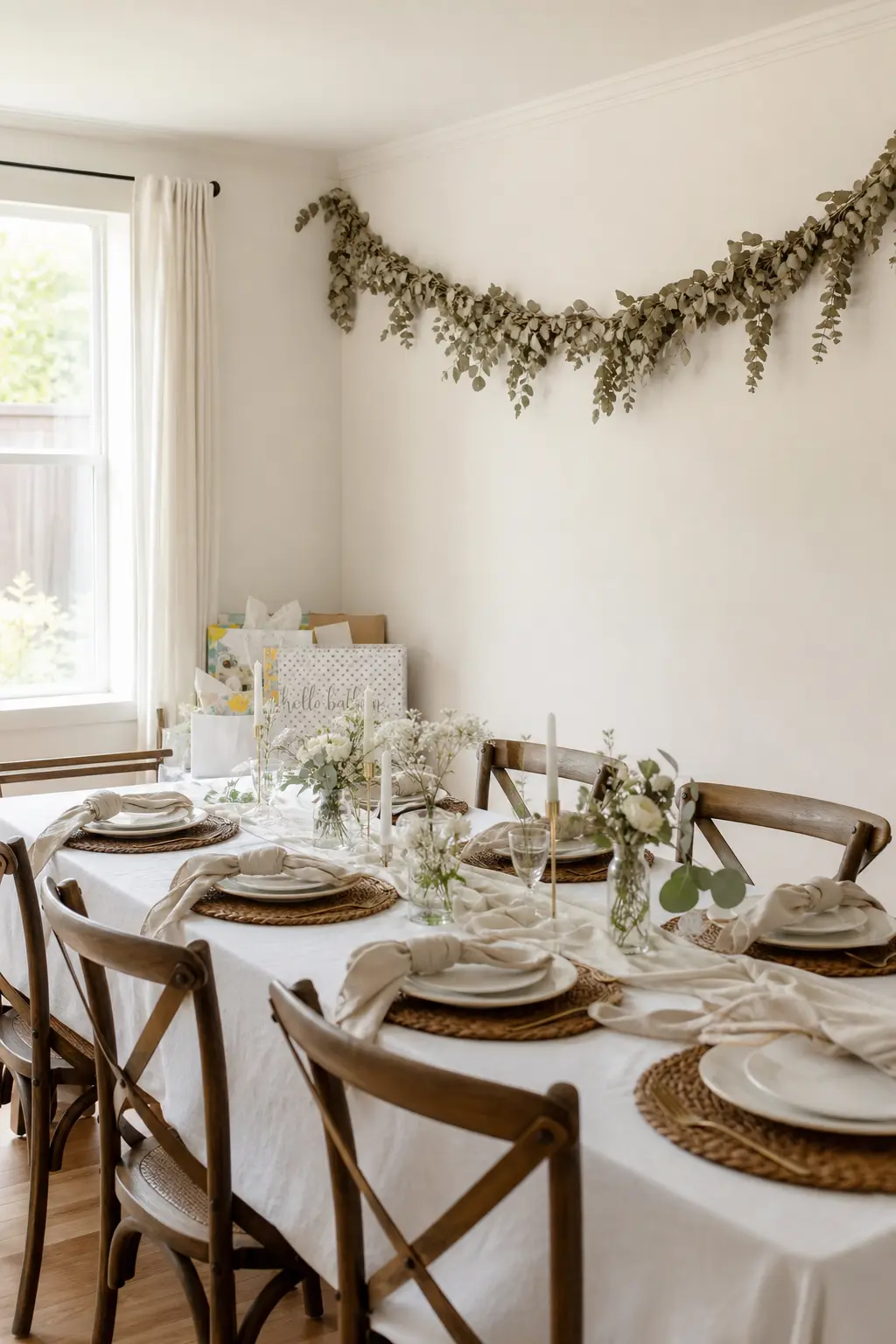 A Single Garland of Dried Greenery Along One Wall