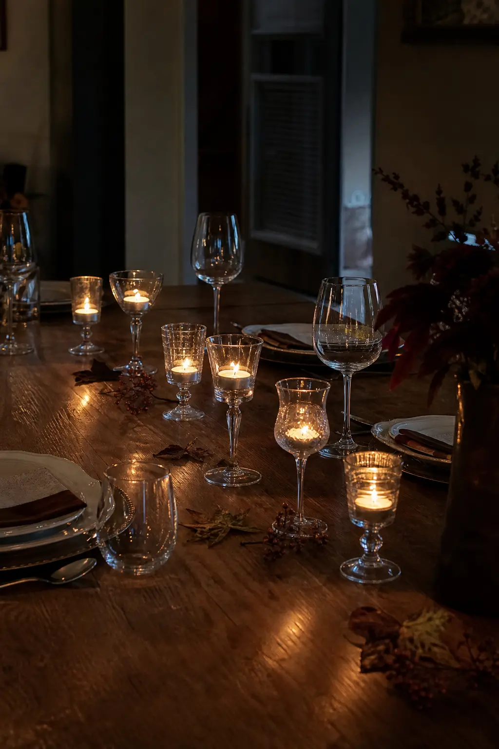 Tealights in Mismatched Glasses