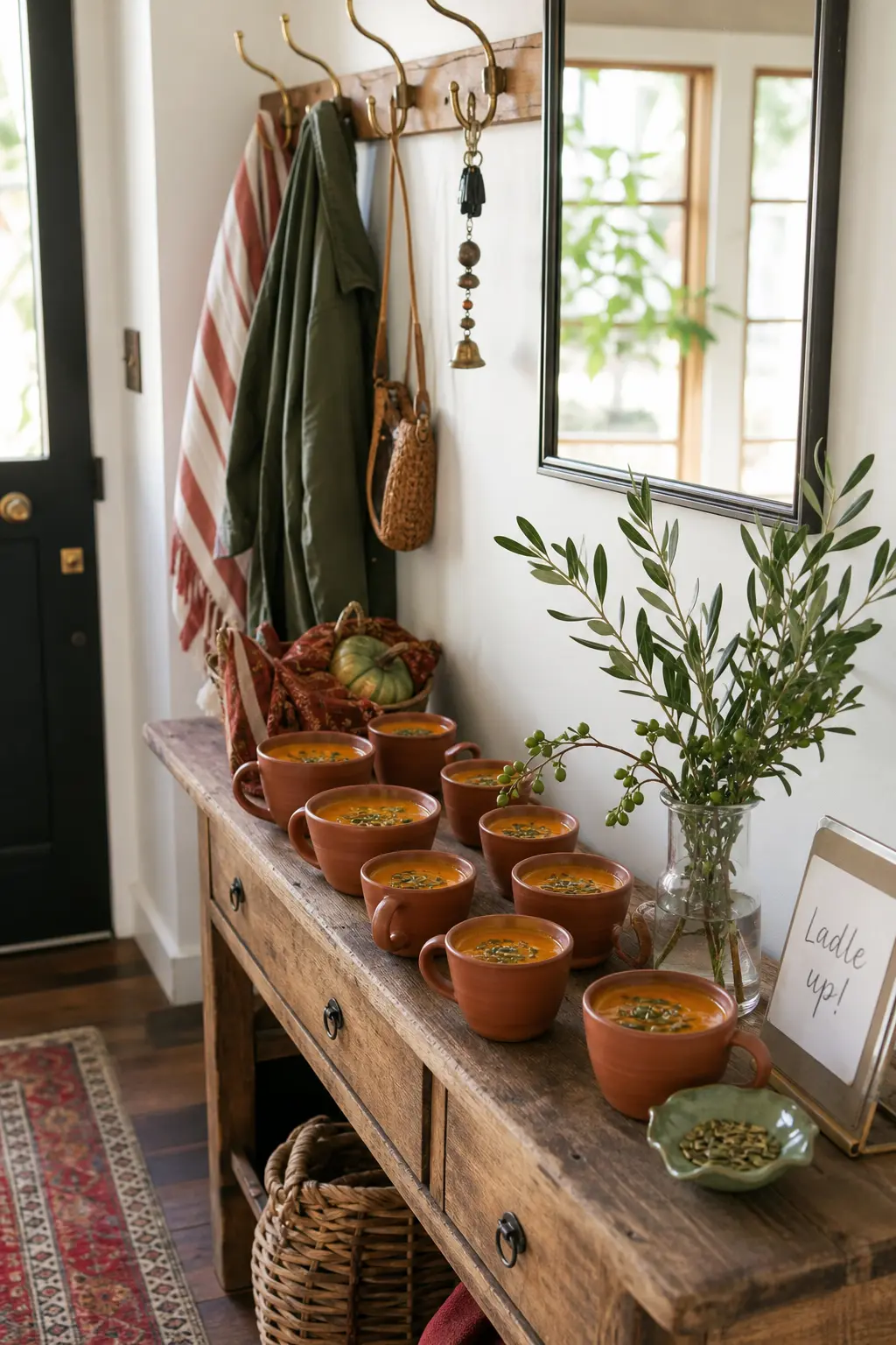 The Entry Ladle Bar — Meet guests at the door with something warm before they even take off their coats. Soup party ideas