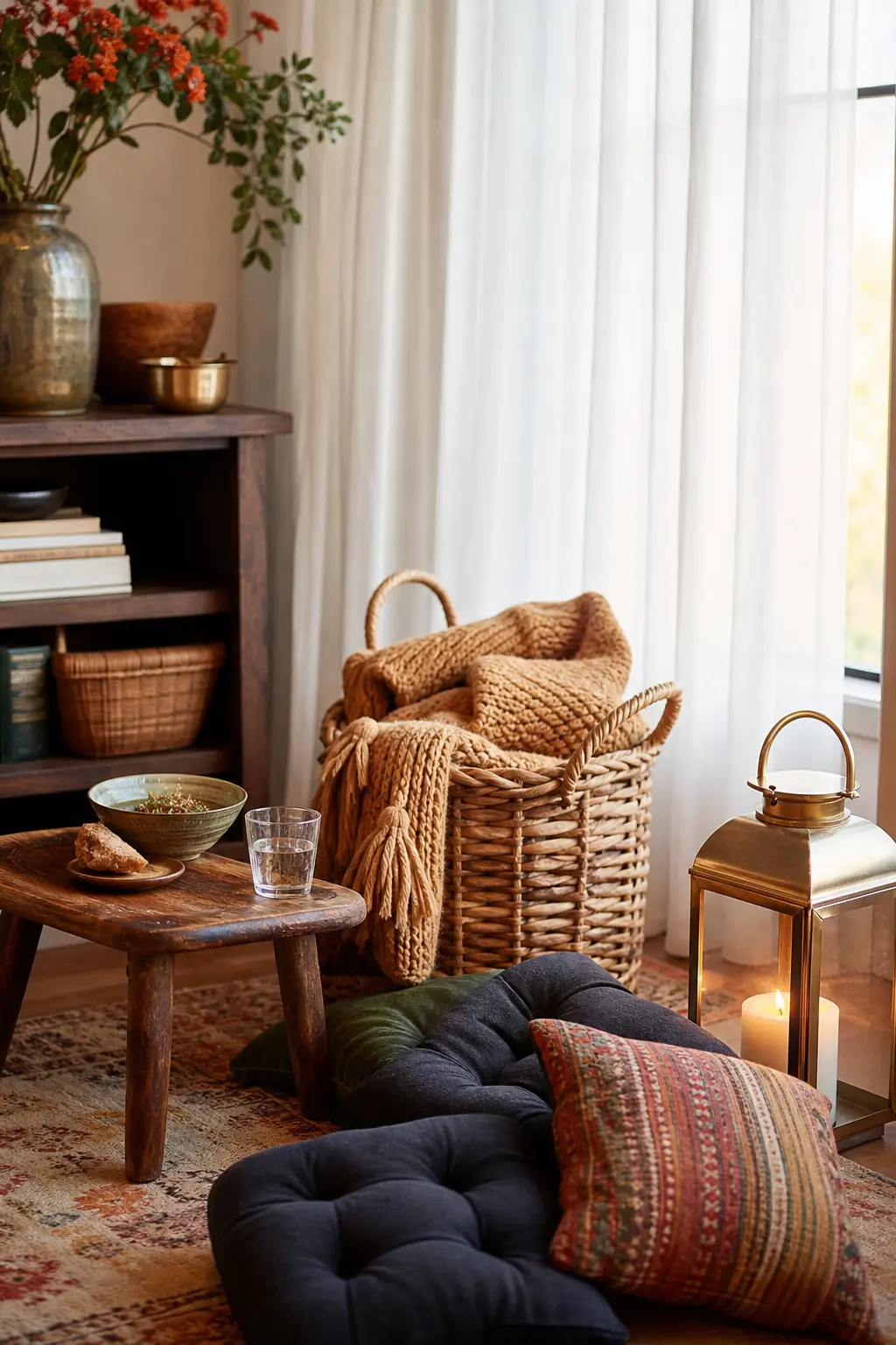 The Fireside Blanket Corner — Every soup party needs somewhere to land after the bowl is full. Soup party ideas