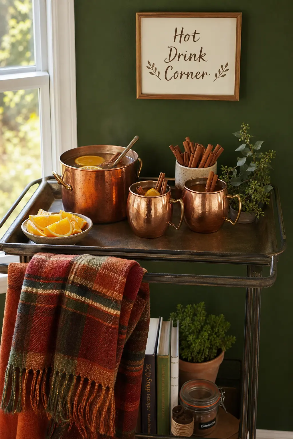The Hot Drink Corner — Not every guest wants soup the second they arrive, so give the room a second warm option. Soup party ideas