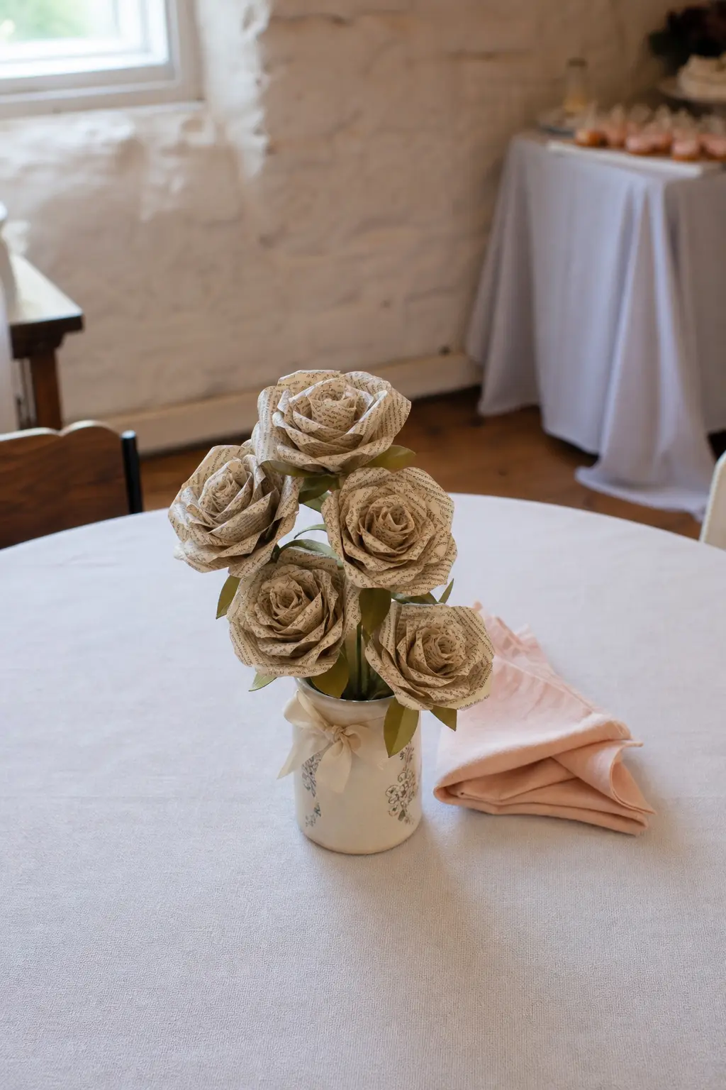 A Page Folded Into a Paper Rose