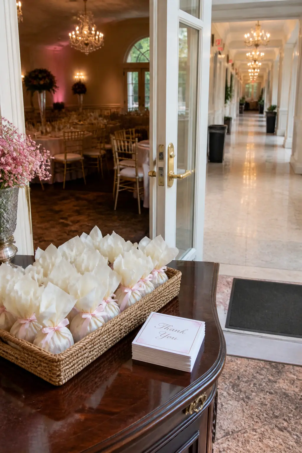 Favours Wrapped and Handed Out at the Door