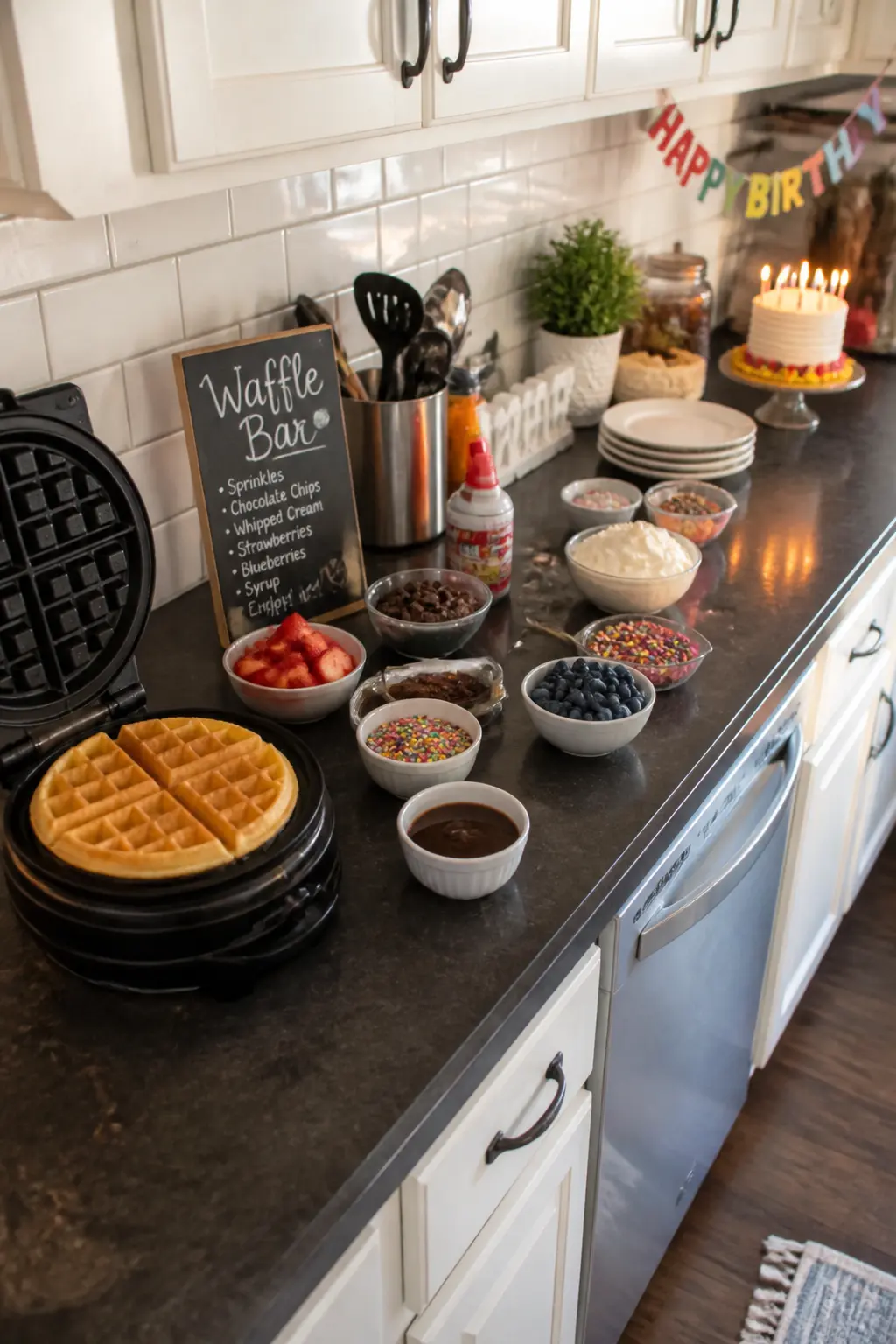 Waffle Bar in the Kitchen