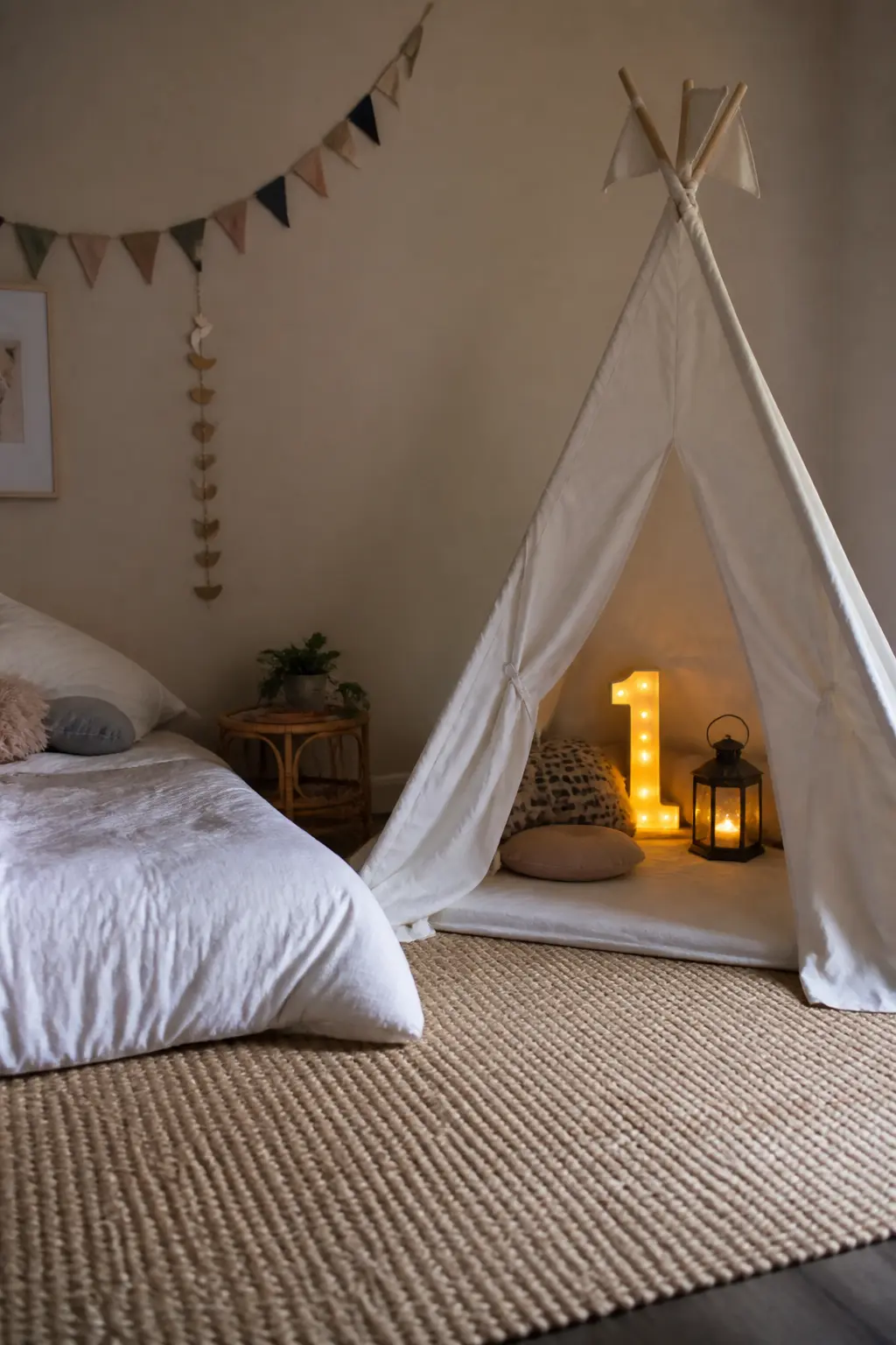The Tent Setup With a Rug Underneath