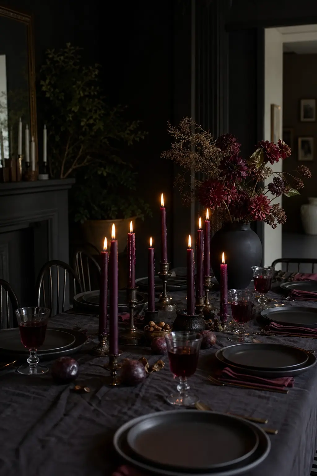 Moody Plum and Candlelight