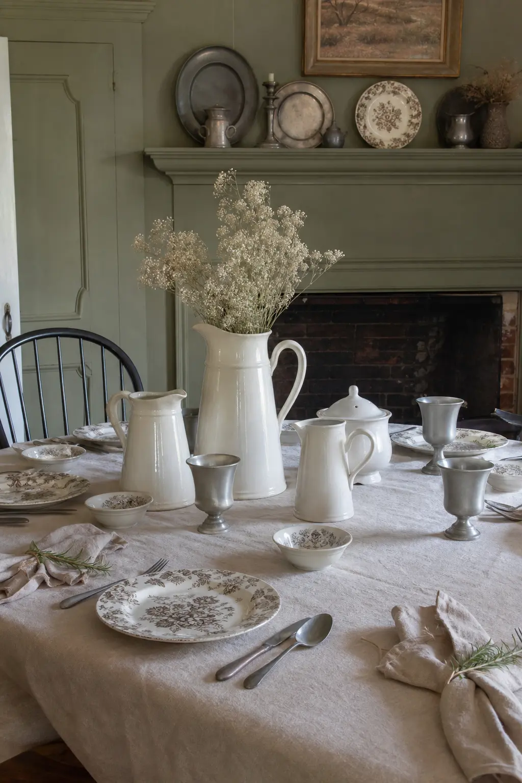 Vintage Ironstone and Pewter